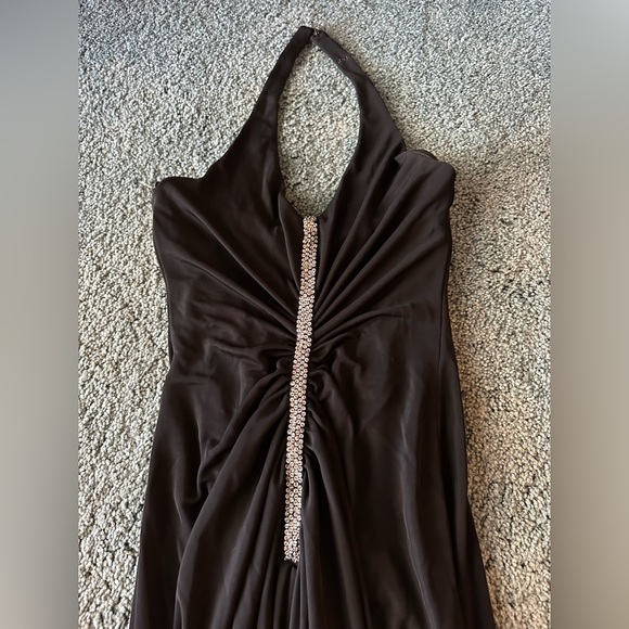 Black halter prom / evening dress - Picture 3 of 5